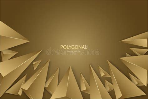 Abstract Background With 3d Triangles Luxury Of Gold Modern Design