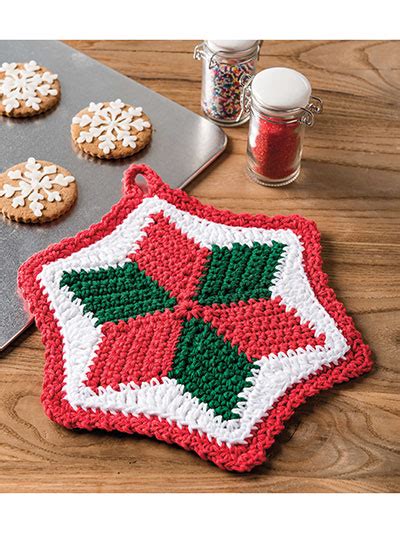 Christmas Star Pot Holder Crochet Pattern