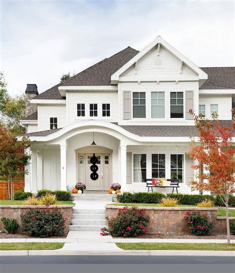 Dark Gray Exterior House Color With White Trim The Combination Of