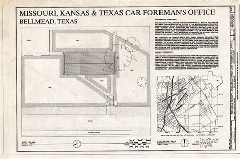 Blueprint Site Plan Missouri Kansas And Texas Mkt Railroad Bellmead