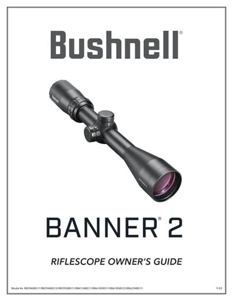 Instruction Manual Bushnell Banner 2 Riflescopes Optics Trade Pdf