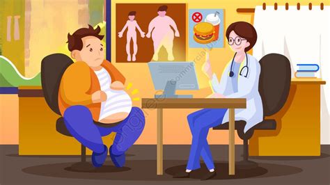 Obesidade Médica Ver Uma Visita Médica Png Pintado A Mão Ilustração Medical Ilustração