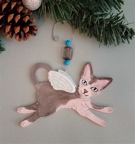 Sphynx Cat Angel Ornament Cat Angel Cat Lover T Etsy Hand