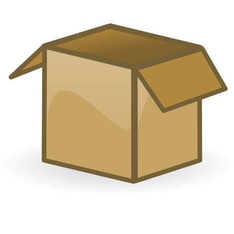 Vector Drawing Of Open Brown Cardboard Box Free Svg