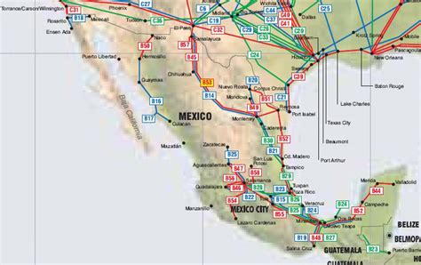Mexico Pipelines Map Crude Oil Petroleum Pipelines Natural Gas
