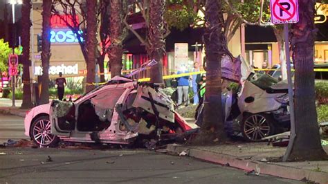1 Dead 1 Critically Injured In Violent Single Car Crash In Long Beach