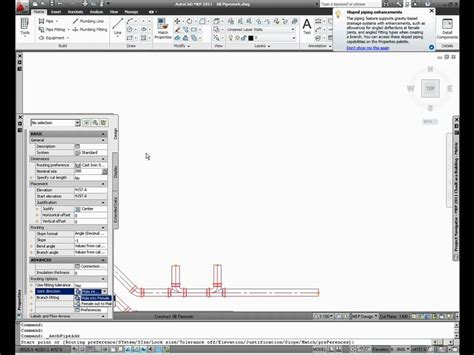 Whats New In Autocad Mep 2011 Sloped Piping Youtube