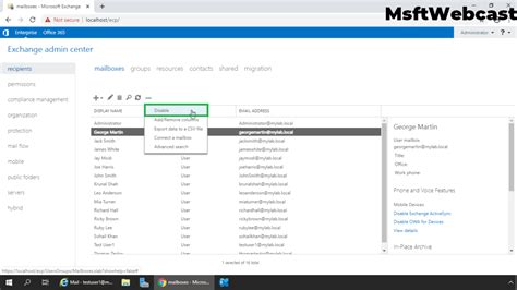 How To Disable Or Delete A Mailbox In Exchange