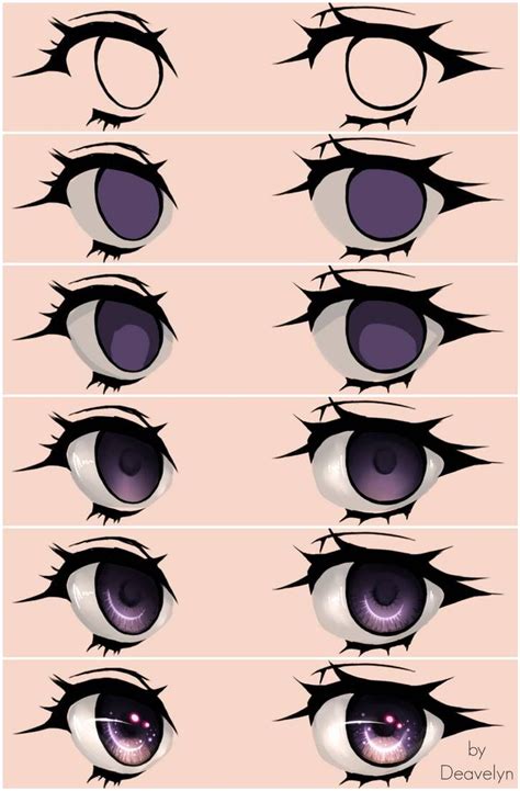 Starry Eyes Steps By Maruvie On Deviantart Anime Eye Drawing Anime