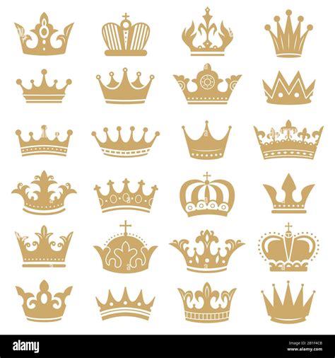 Gold Crown Silhouette Royal Crowns Coronation King And Luxury Queen