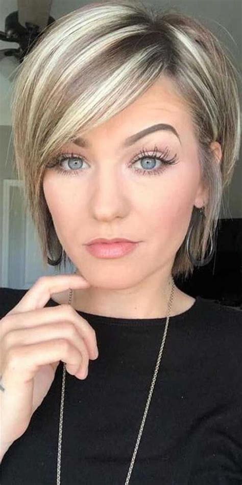 short hairstyles for thin hair double chin in 2020 short hair with layers short hair trends