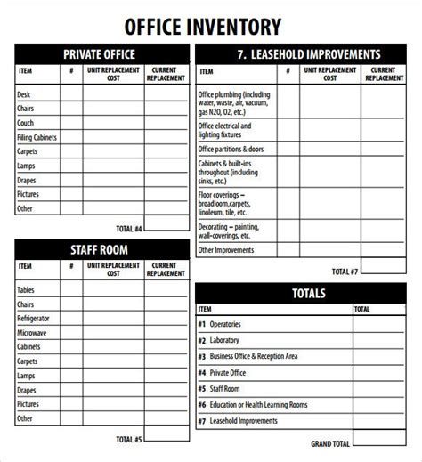 Inventory List Templates 19 Free Printable Xlsx Docs And Pdf Formats