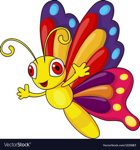 Vector Illustration Of Funny Butterfly Cartoon Download A Free Preview