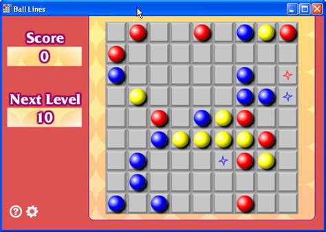 In this game there are balls of different colours, and you have to move the balls so that 5 or more balls of the same colour connect in a straight line so that the balls are destroyed. Ball Lines download for free - SoftDeluxe