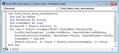 Excel Vba To Find Value In A Column 6 Examples