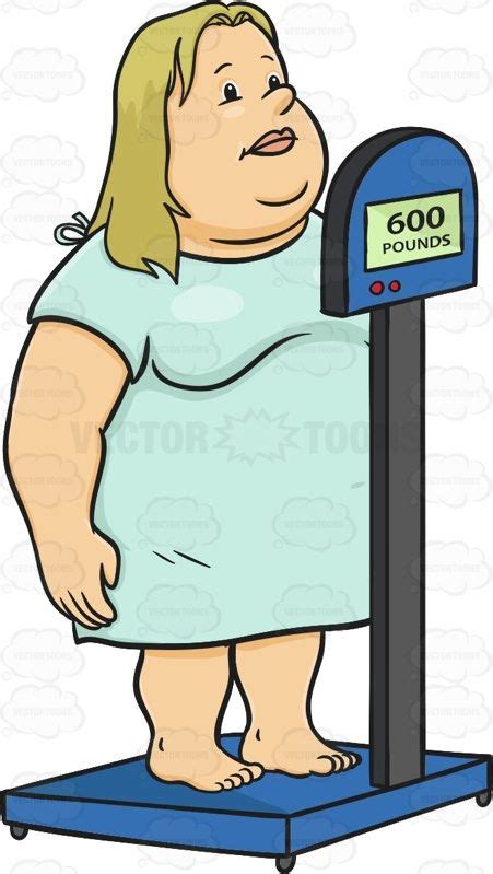 Large Woman Standing On A Scale The Scale Is Reading Out 600 Pounds