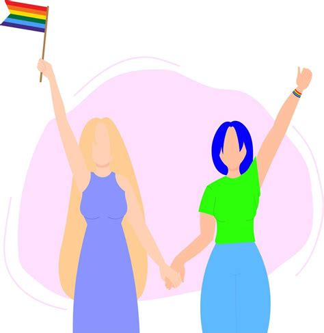 lesbian couple holding hands flat vector illustration 9732842 vector art at vecteezy