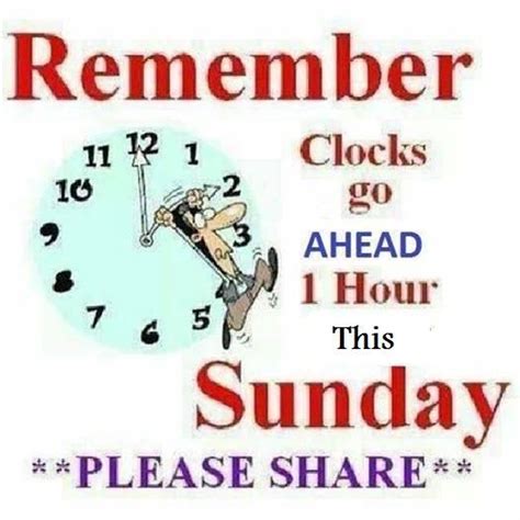 Remember Clocks Go Forward On Sunday Quotes Clock Change Daylight