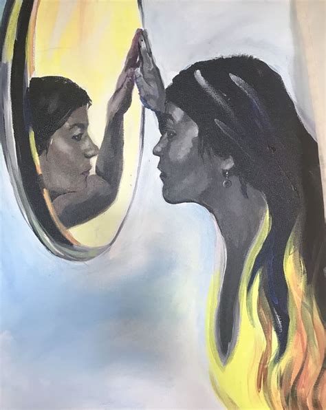 Self Reflection In Flames Reflection Art Reflection Painting Mirror