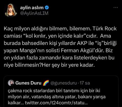 Medyanın Elli Tonu on Twitter Şarkıcı Aylin Aslım AK Parti ile iş