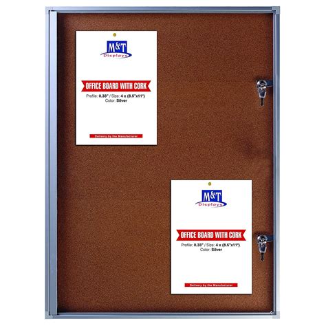 Mandt Displays Cork Enclosed Bulletin Board For Outdoor Use With Locking