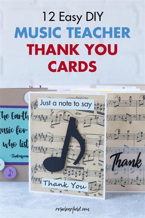 12 Easy Diy Music Teacher Thank You Cards • Rose Clearfield