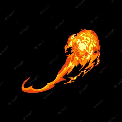 Premium Vector Flame Fireball Cartoon Anime Illustration