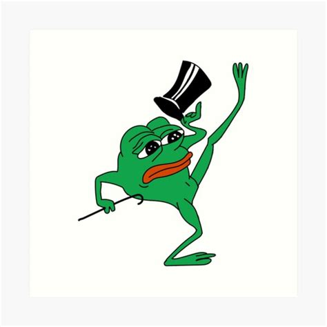 Top Hat Pepe Meme Art Print By Lolhammer Redbubble