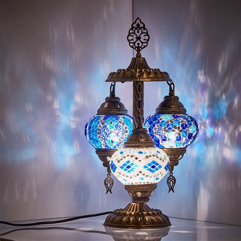 Stunning Turkish Moroccan Mosaic Bohemian Table Lamp 3 Globes 19 By