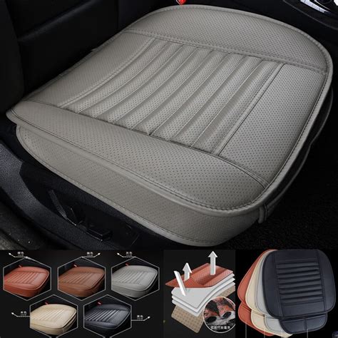 universal full surround gray pu leather bamboo charcoal car front seat cover protector cushion