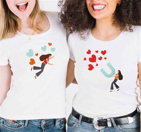 Camisetas Para Parejas Chicas Magnéticas Tenvinilo