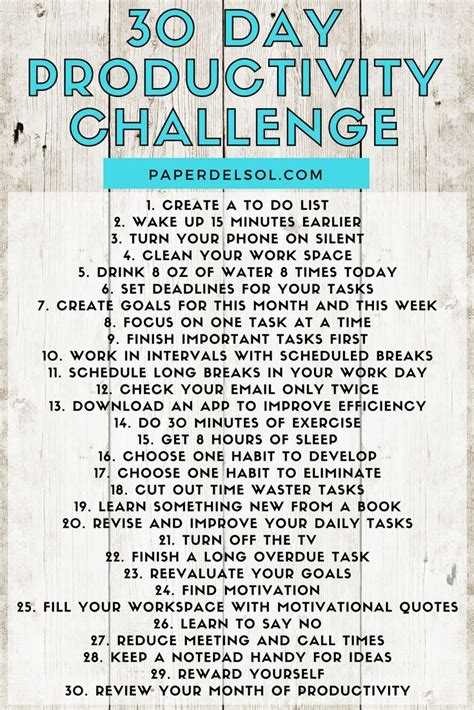 30 Day Productivity Challenge Productivity Challenge Happiness