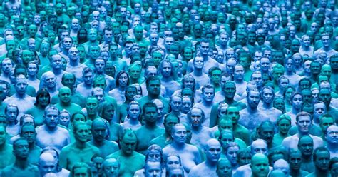 Stripped Off And Daubed With Four Shades Of Blue Thousands Naked In Streets Of Hull All In