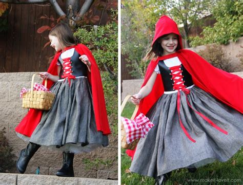 Red riding hood diy costume. 25 DIY Halloween Costumes For Little Girls