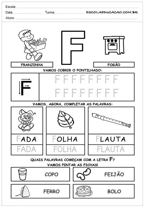 Atividades Com A Letra F Pontilhado Atividade Alfabeto Educa O Infantil Atividades Letra E