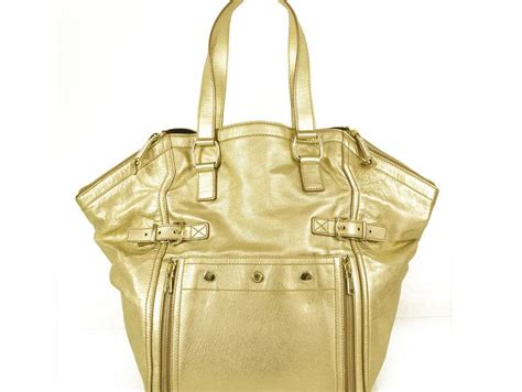 Yves Saint Laurent Ysl Gold Leather Large Downtown Tote Shopper Handbag