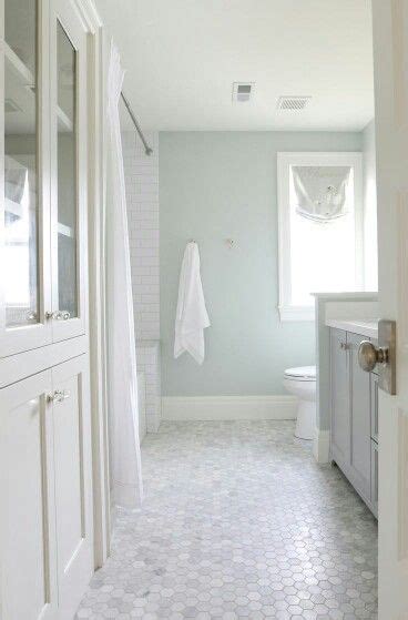 Pale Mint Green Paint Grey Floor Bathrooms Remodel Bathroom Makeover