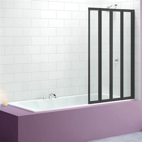 4 Fold Black Folding Bath Shower Screen Door Panel 1000 X 1400mm Buy