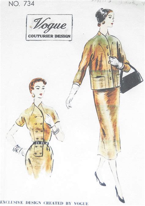 1953 Vintage Vogue Sewing Pattern B34 Dress And Jacket 1116 The