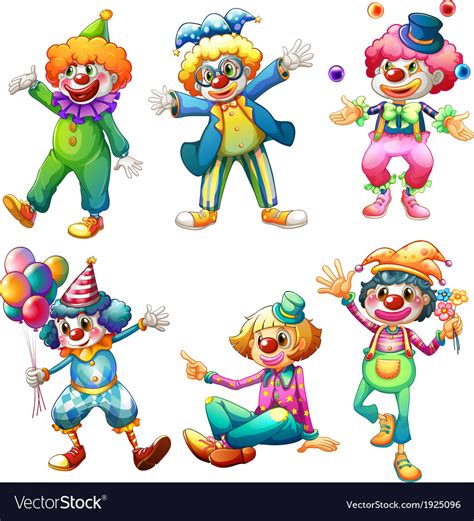 a group clowns royalty free vector image vectorstock