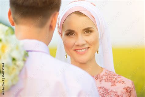 National Wedding Bride And Groom Wedding Muslim Couple During The Marriage Ceremony Muslim