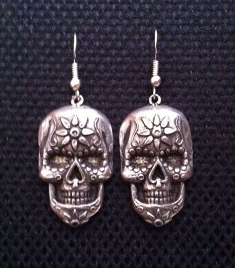 Mexican Day Of The Dead Sugar Skull Earrings