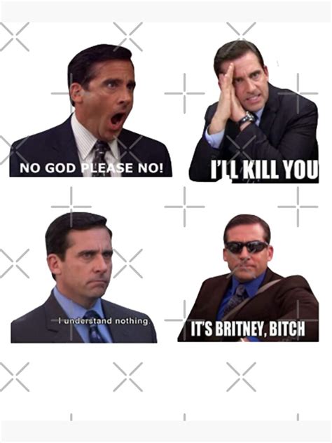 No God Please Nomichael Scottsteve Carell Meme Premium Matte