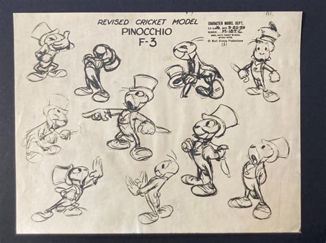 Pinocchio Model Sheet Pinocchio Jiminy Cricket Catawiki