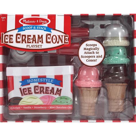 Melissa And Doug Scoop And Stack Ice Cream Cone Play Set Pretend Play