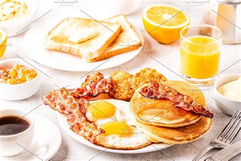 Full American Breakfast Full American Breakfast Breakfast Pancakes