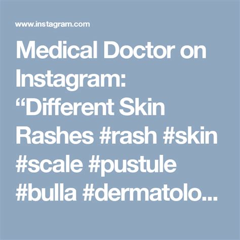 Medical Doctor On Instagram “different Skin Rashes Rash Skin Scale