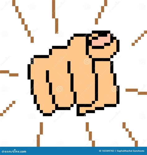 Vector Pixel Art Hand Sign Point Stock Vector Illustration Of Finger