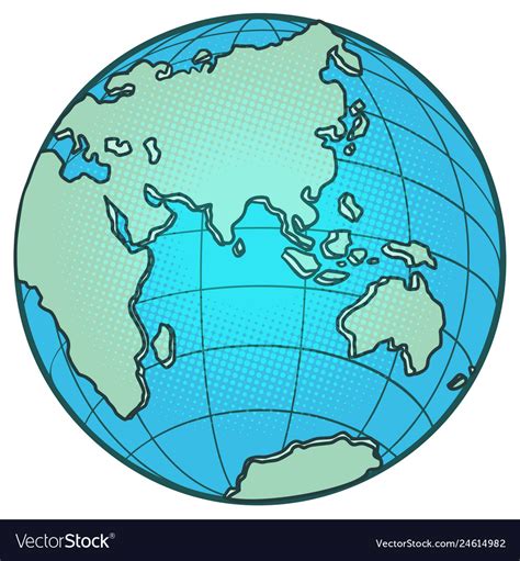 Globe Eastern Hemisphere Africa Europe Asia Vector Image