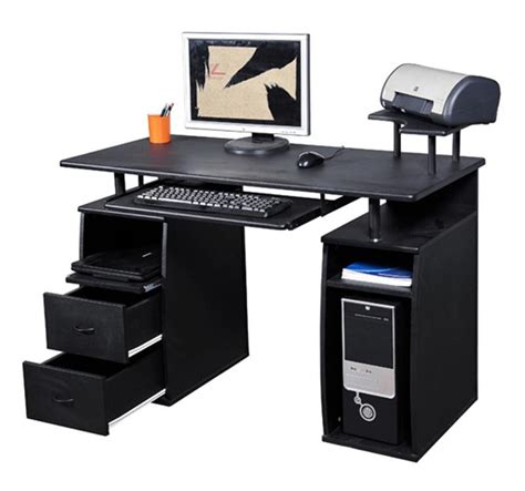 Elevated desk stand for phone tablet. HomCom Home Office / Dorm Computer Desk w/ Elevated Shelf ...